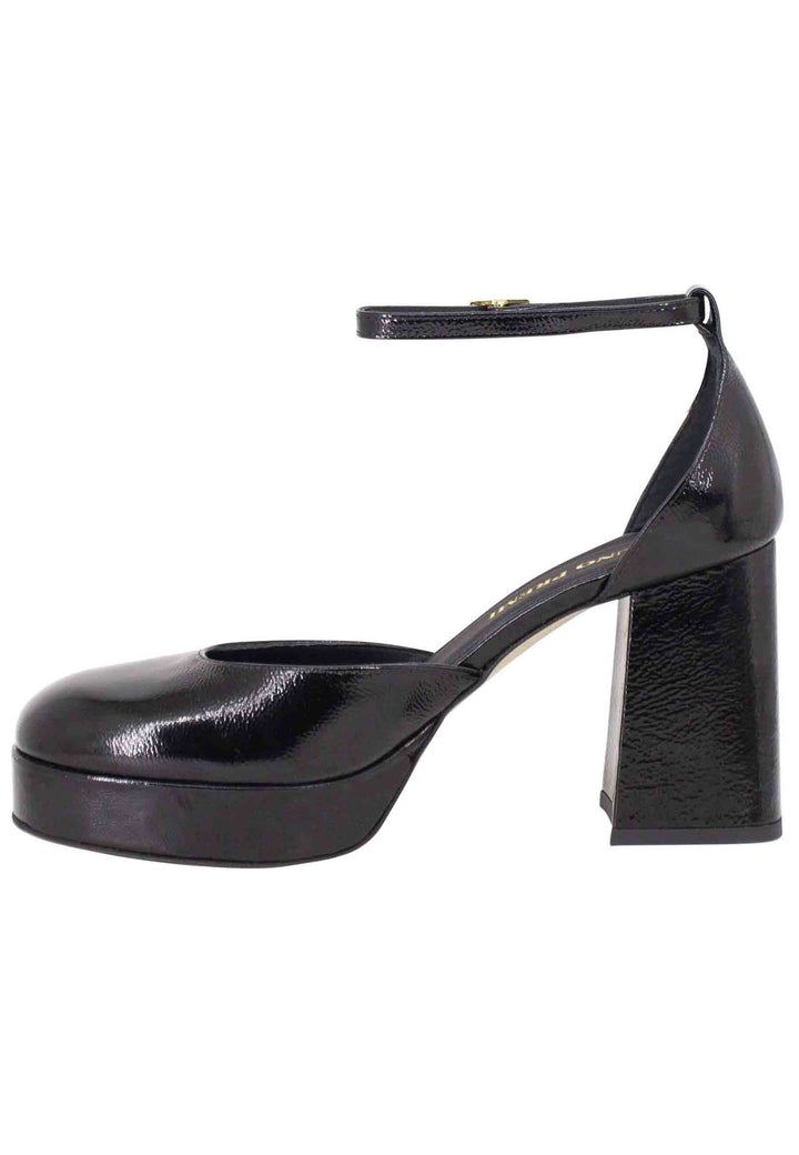 Spatarella Decollete donna in vernice nera con tacco alto e plateau Fino Al -60%