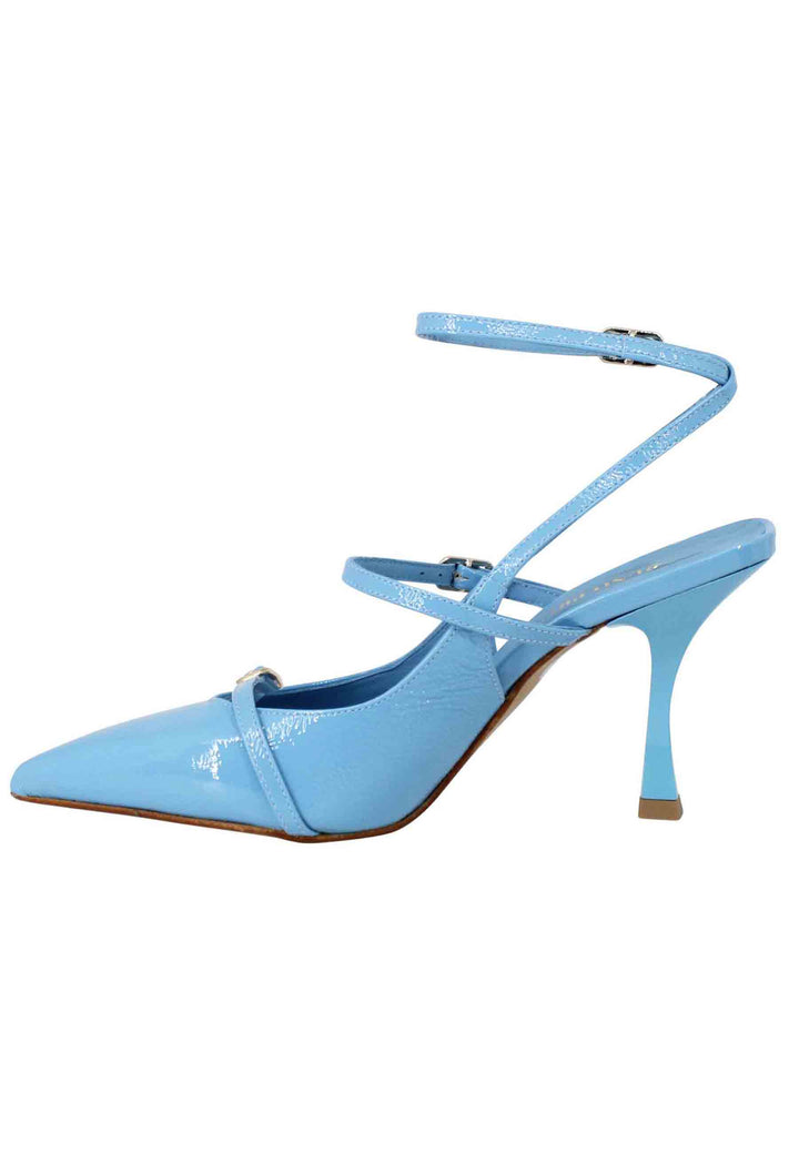 Spatarella Decollete donna Tai Laliet in vernice celeste con doppi cinturini e tacco alto Shopping Online