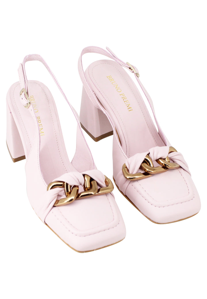 Spatarella Decollete slingback donna Tal Bon in pelle glicine tacco alto e punta quadra Affare Del Giorno