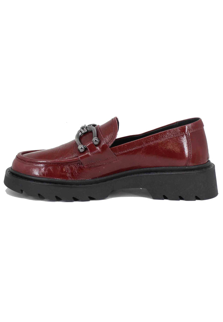 Spatarella Mocassini donna in vernice bordeaux con morsetto Convenienza