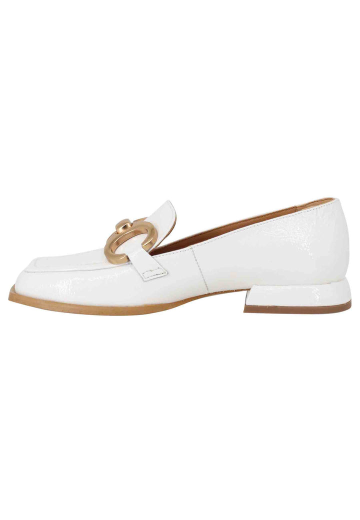 Spatarella Mocassini donna Poppi Chal in naplak off white con morsetto in oro satinato Novità