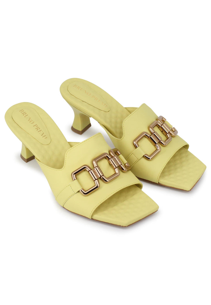 Spatarella Sandali donna Clet Gapo in pelle gialla con morsetto Presa