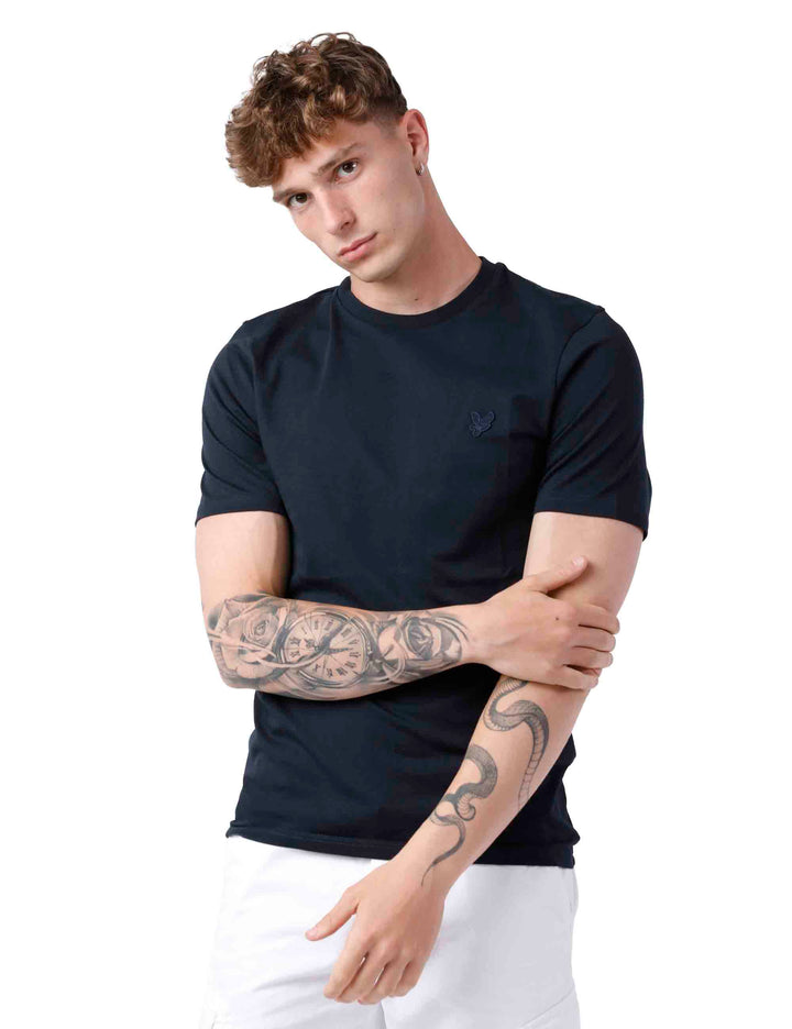 Spatarella T-shirt uomo in cotone blu Vendita Calda