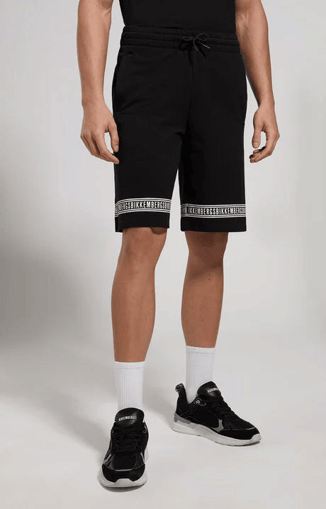 Spatarella Bermuda uomo in felpa stretch nero bmf0119-8000
