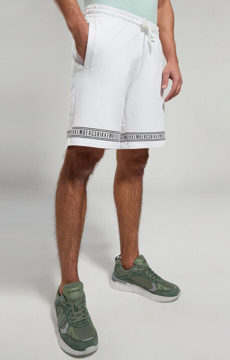 Spatarella Bermuda uomo in felpa stretch bianco bmf0119-1000