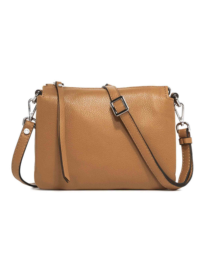 Spatarella Borse donna pochette Three in pelle naturale con tracolla removibile in tono Promozione Limitata