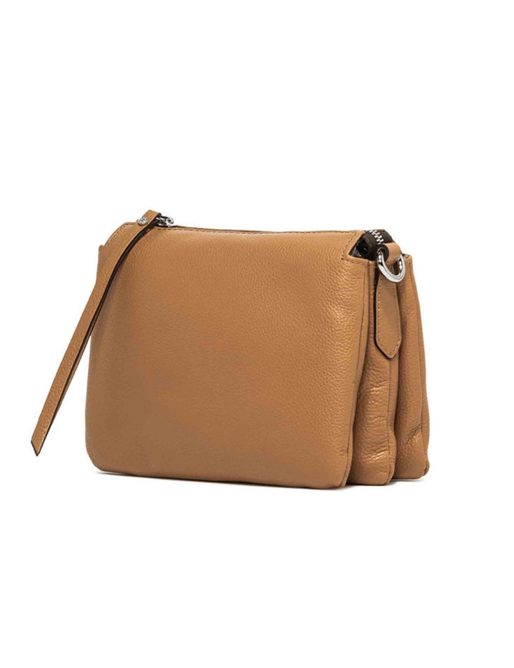 Spatarella Borse donna pochette Three in pelle naturale con tracolla removibile in tono Promozione Limitata