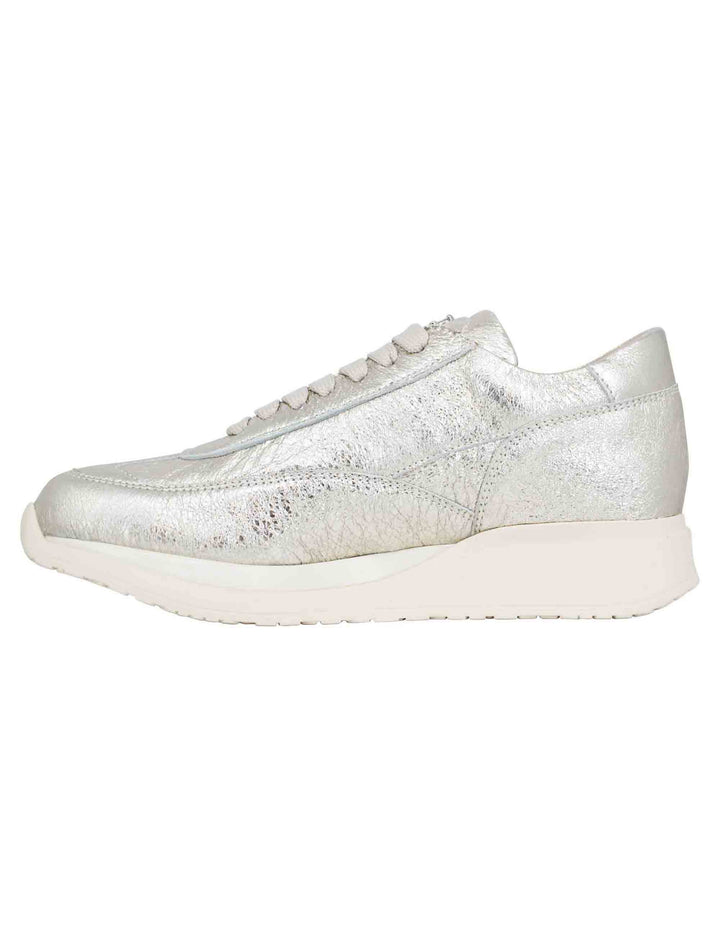 Spatarella Sneakers donna in pelle laminata platino Offerta
