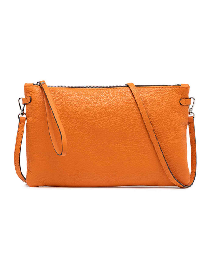 Spatarella Borse donna pochette Hermy in pelle arancione con manico a bracciale e tracolla in pelle Online