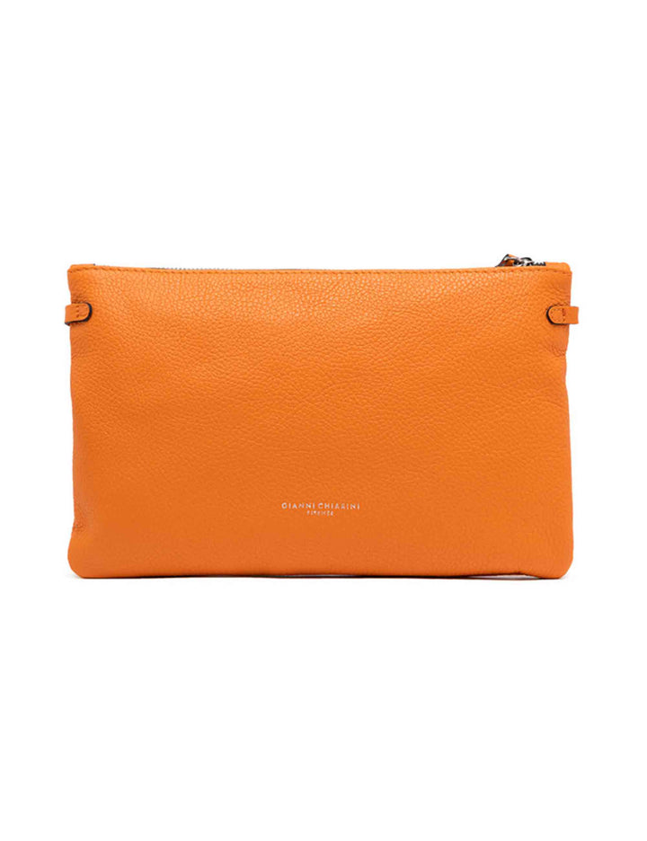 Spatarella Borse donna pochette Hermy in pelle arancione con manico a bracciale e tracolla in pelle Online