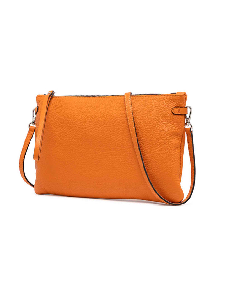 Spatarella Borse donna pochette Hermy in pelle arancione con manico a bracciale e tracolla in pelle Online