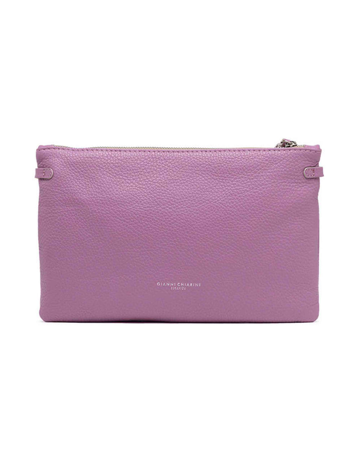 Spatarella Borse donna pochette Hermy in pelle viola con manico a bracciale e tracolla in pelle Offerte