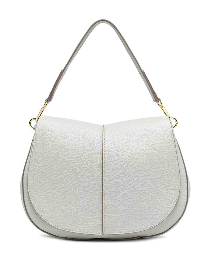 Spatarella Borse a spalla donna Helena Round in pelle grigia Hotsell