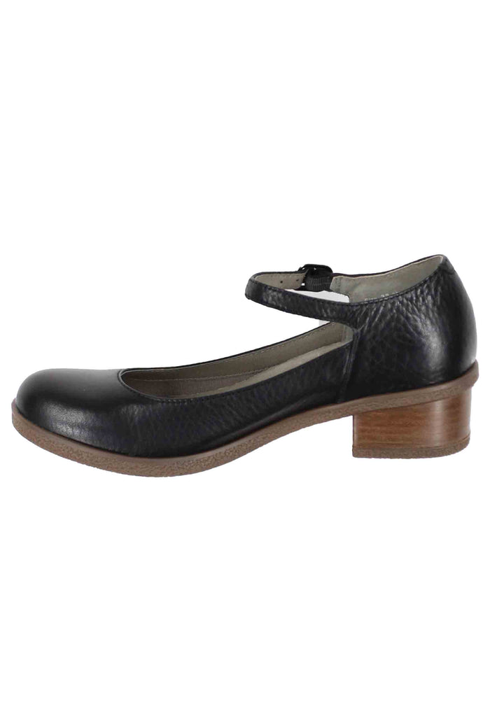 Spatarella Decollete donna whaterproff in pelle nera con suola in gomma Vendita