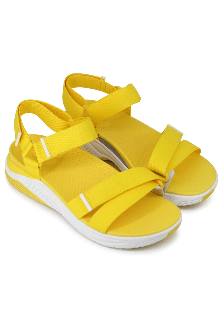 Spatarella Sandali donna Racquel in tessuto giallo con zeppa in gomma Pezzi Unici