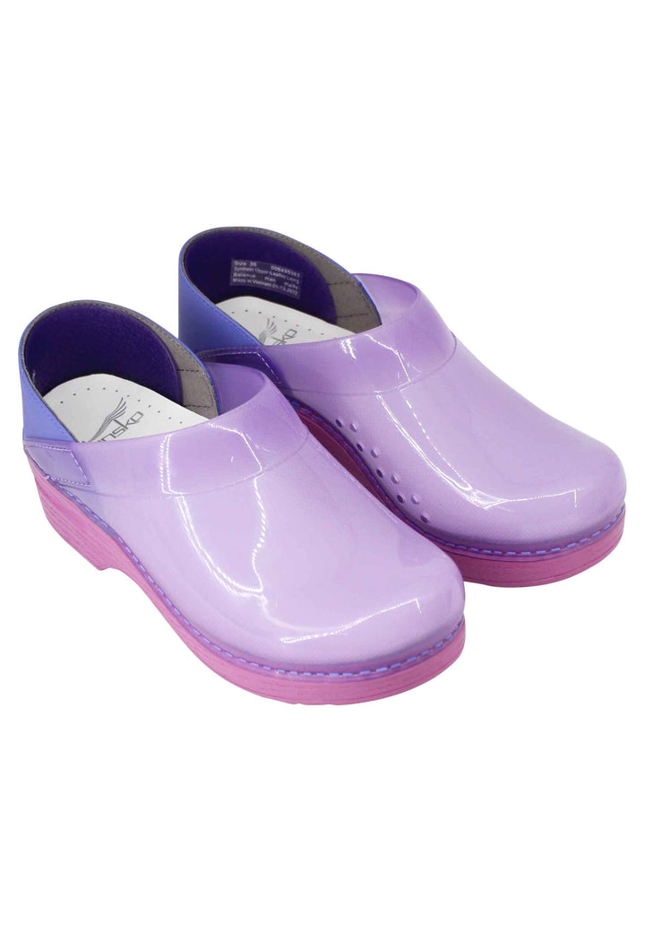 Spatarella Zoccoli donna in plexy viola con pelle lilla Consegna Veloce