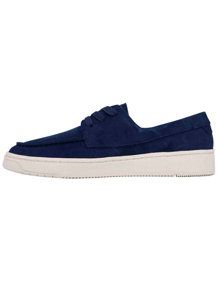 Spatarella Stringate uomo in camoscio blu con suola in gomma Fino Al -60%