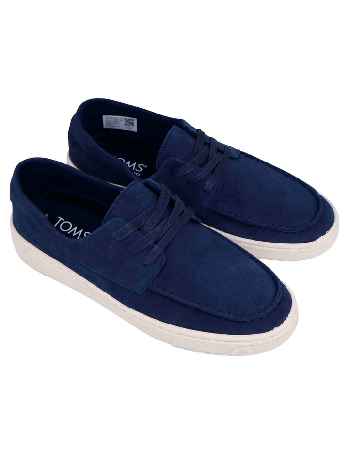 Spatarella Stringate uomo in camoscio blu con suola in gomma Fino Al -60%