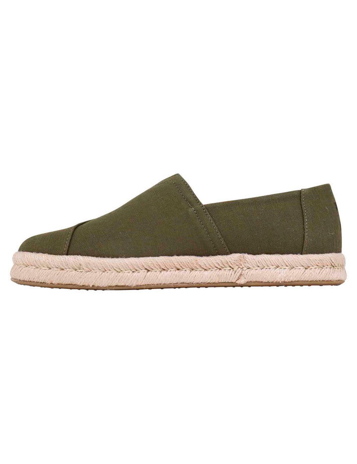 Spatarella Espadrillas uomo in tela verde con suola in corda Acquista Ora