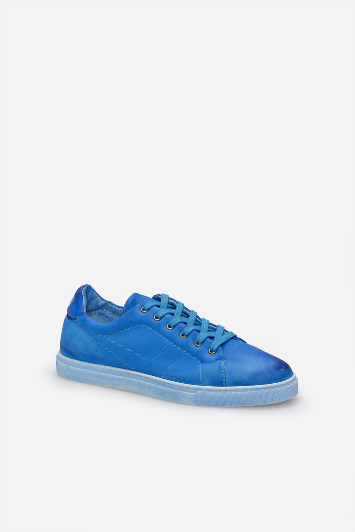 Spatarella Sneakers uomo N.100 in pelle celeste vintage In Vendita