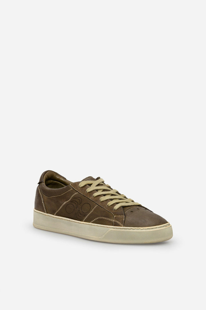 Spatarella Sneakers uomo Del Bello in pelle verde effetto vintage Hotsell
