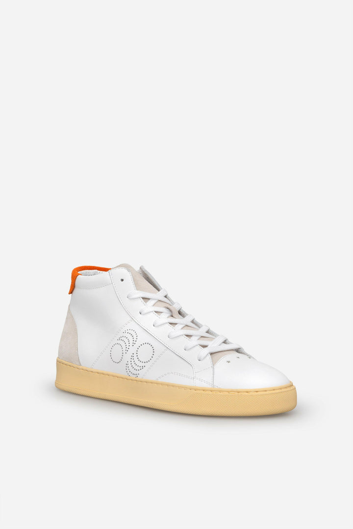 Spatarella Sneakers uomo Del Bello Mid in pelle bianca I Più Venduti