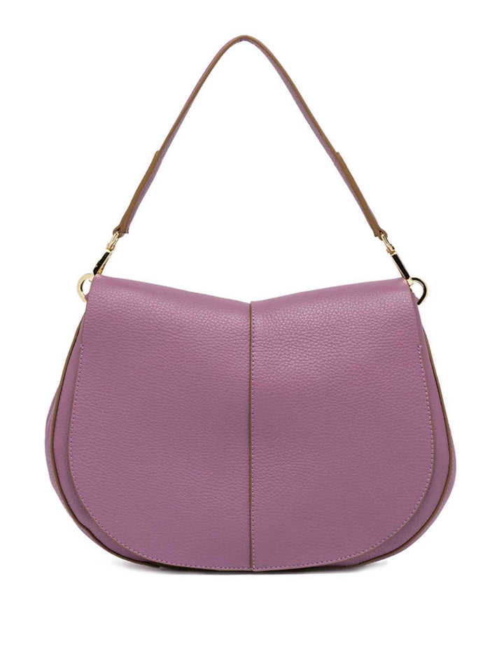 Spatarella Borse a spalla donna Helena Round in pelle viola 2025