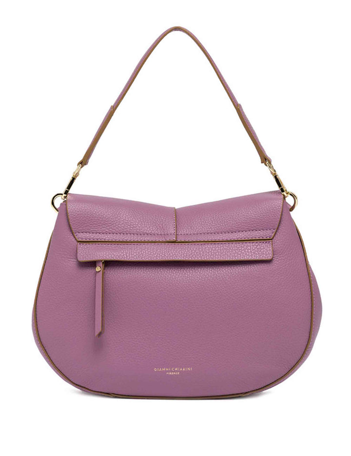 Spatarella Borse a spalla donna Helena Round in pelle viola 2025