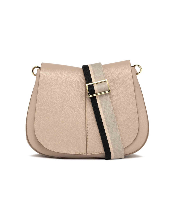 Spatarella Borse a spalla donna Helena Round in pelle phard con doppia tracolla Nuovo