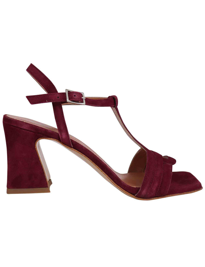 Spatarella Sandali slingback donna in camoscio bordeaux con punta quadra Fino Al -60%