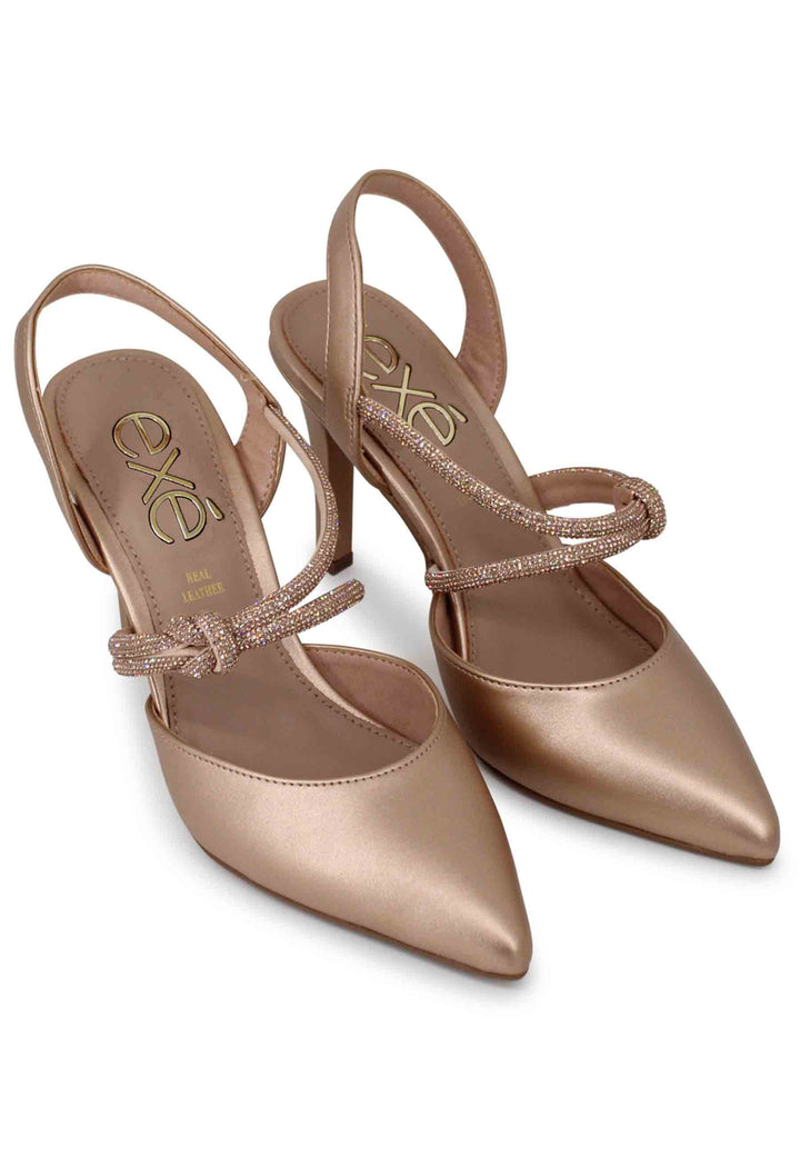 Spatarella Decollete slingback donna in eco pelle rosa lame tacco alto Presa