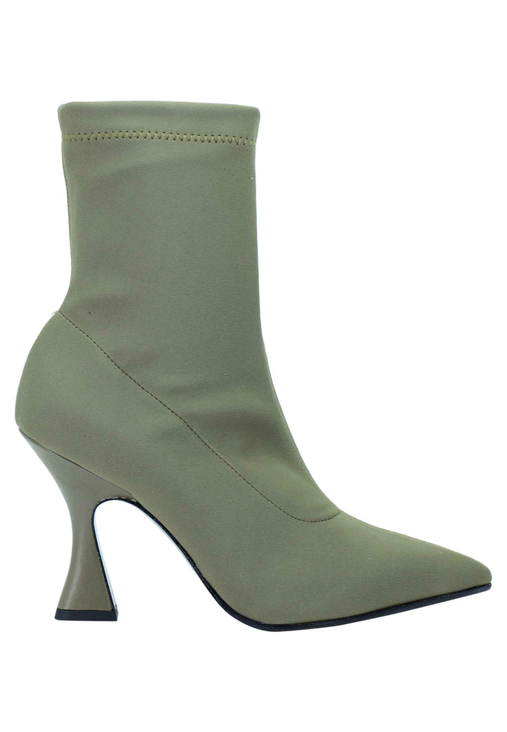 Spatarella Stivaletti donna in tessuto elasticizzato militare tacco alto punta a punta Hotsell