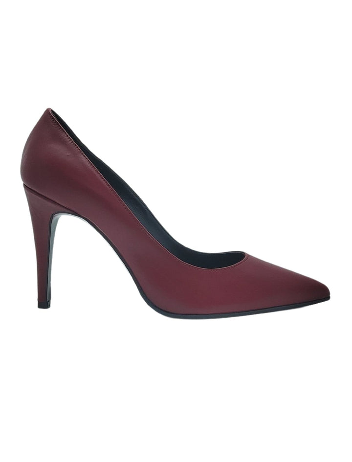 Spatarella Calzature Donna Décolleté In Pelle Bordeaux Con Tacco Alto A Spillo Saldi Di Fabbrica