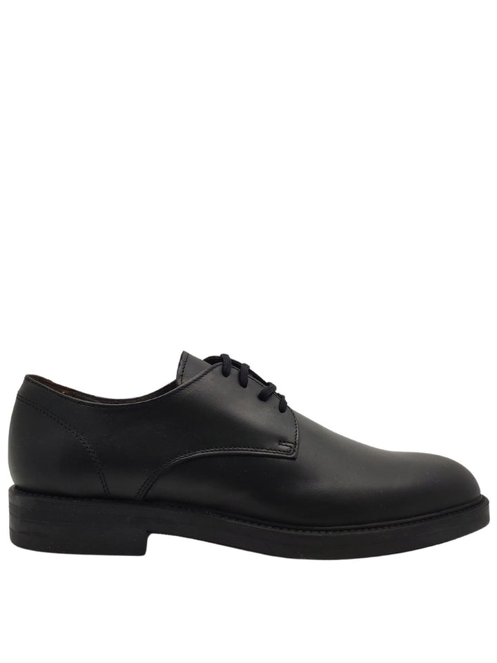 Spatarella Calzature Uomo Stringate Waterproof in Pelle Nera Opaca con Tomaia Liscia e Fondo in Gomma Vendite Flash