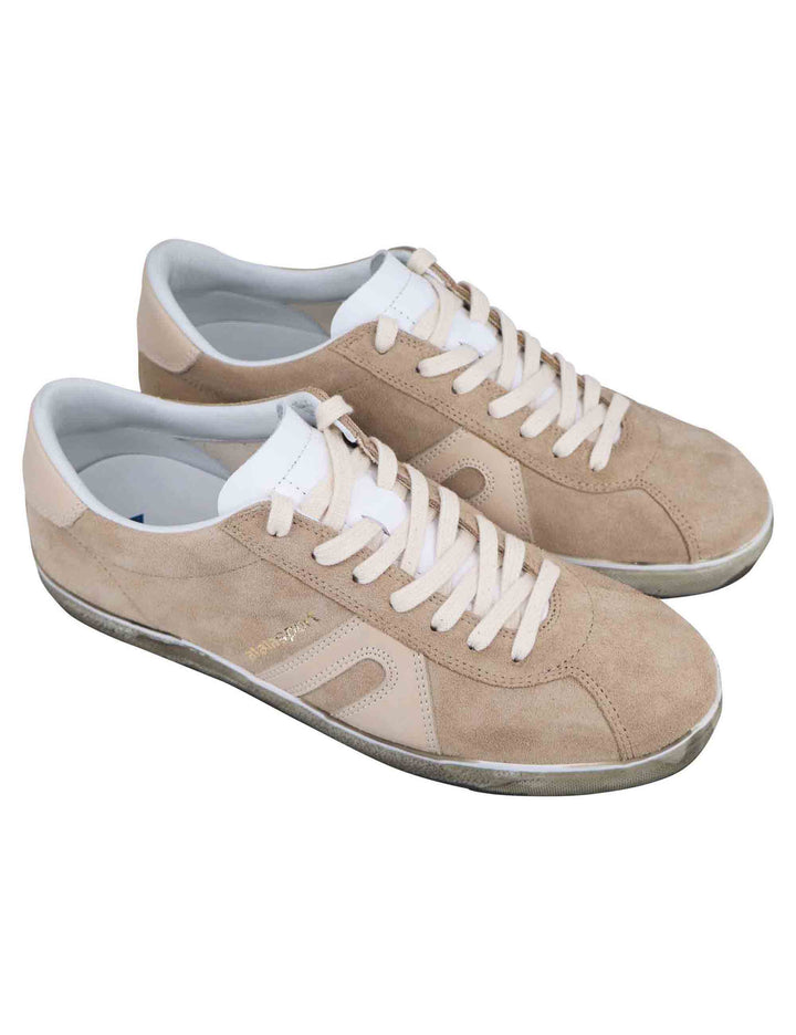 Spatarella Sneakers uomo in camoscio beige Pezzi Unici
