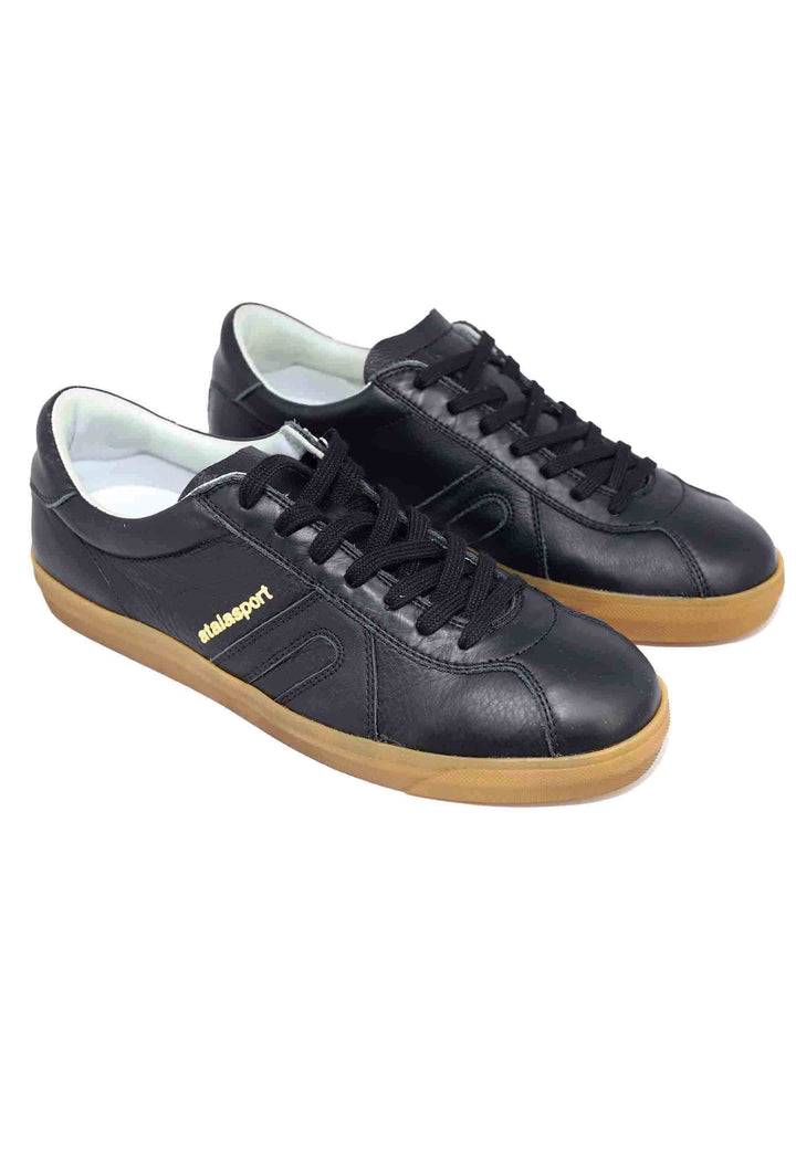 Spatarella Sneakers uomo in pelle nera Soddisfazione Garantita