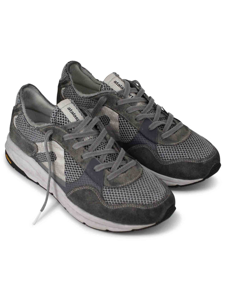 Spatarella Sneakers uomo in tessuto tecnico grigio con camoscio in tinta e suola vibram Acquista Ora