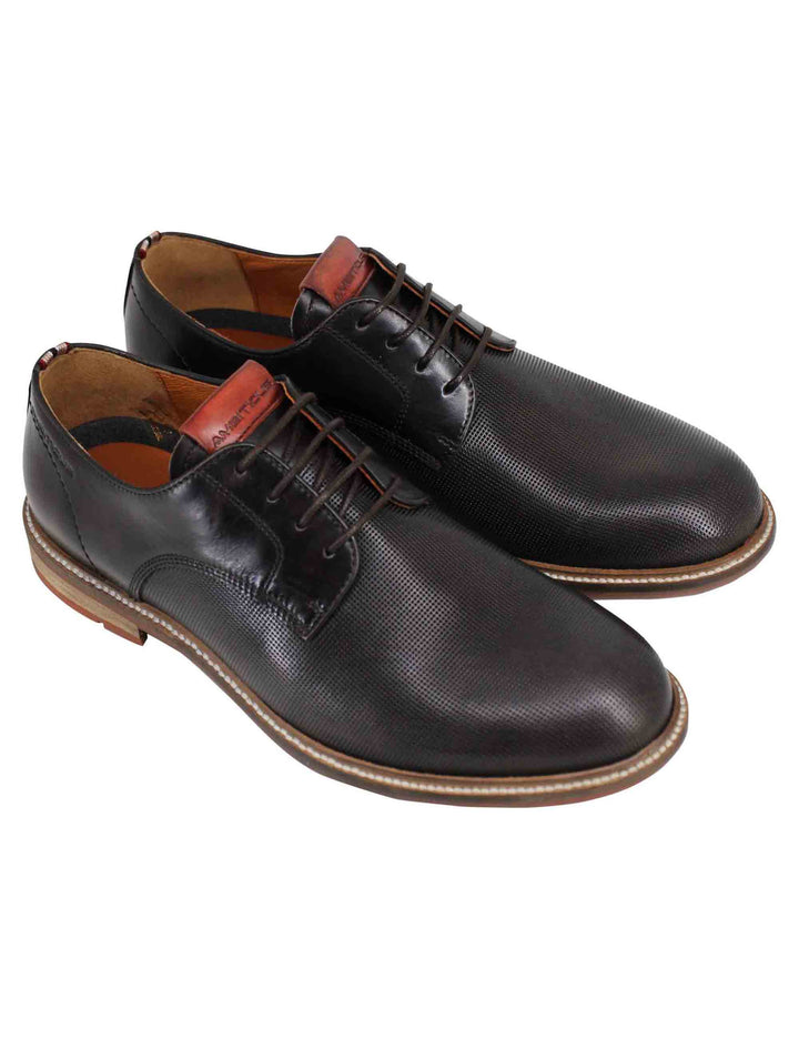 Spatarella Stringate uomo Caye in pelle marrone con suola in gomma Shopping Online