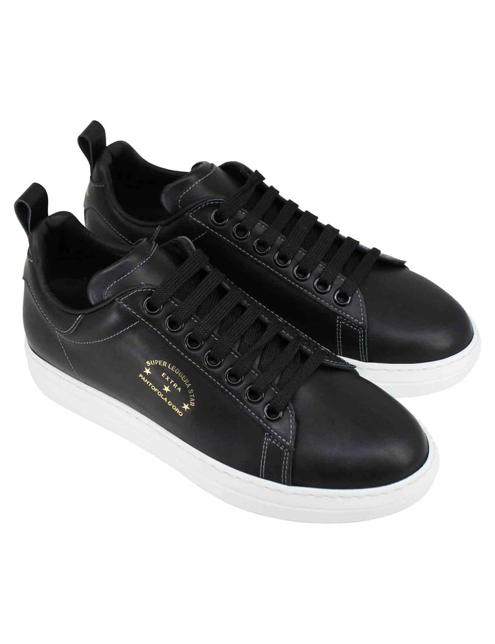 Spatarella Sneakers uomo Court classic in pelle nera Sottocosto