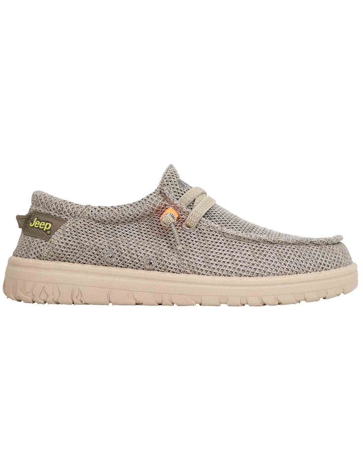Spatarella Stringate uomo Samoa Wallabee Knit in tessuto verde Qualità