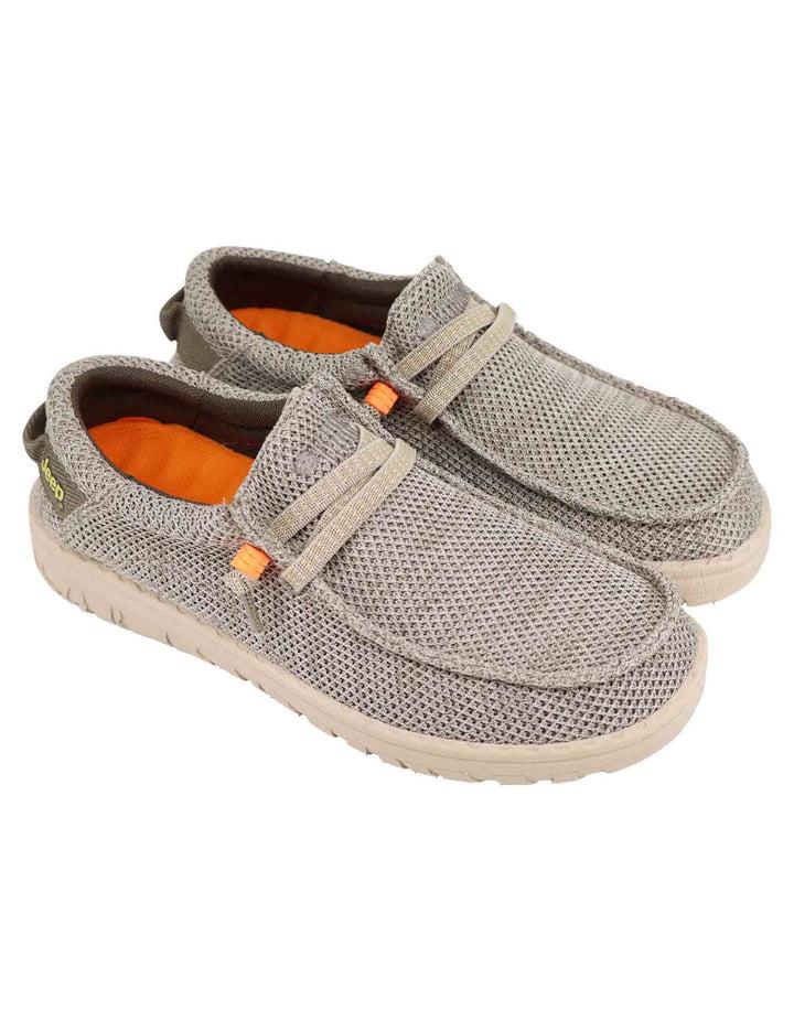 Spatarella Stringate uomo Samoa Wallabee Knit in tessuto verde Qualità
