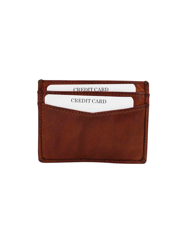 Spatarella Portacarte uomo in pelle vintage cuoio Presa