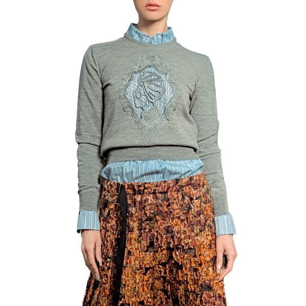 ﻿Stella Jean MAGLIA CON RICAMO CORNICE