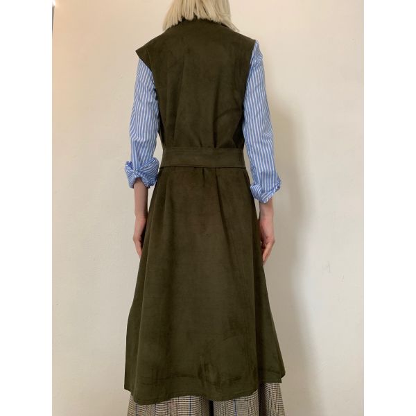 Stella Jean GILET LUNGO CON RICAMO FIORE Vendita