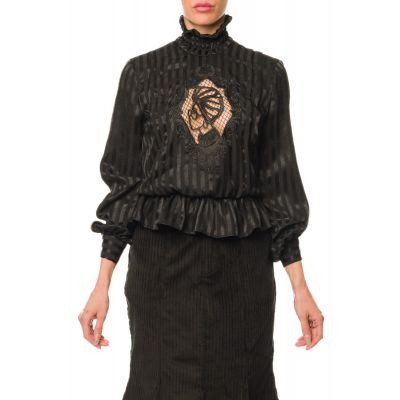 Stella Jean BLUSA A RIGHE CON RICAMO Pezzi Unici