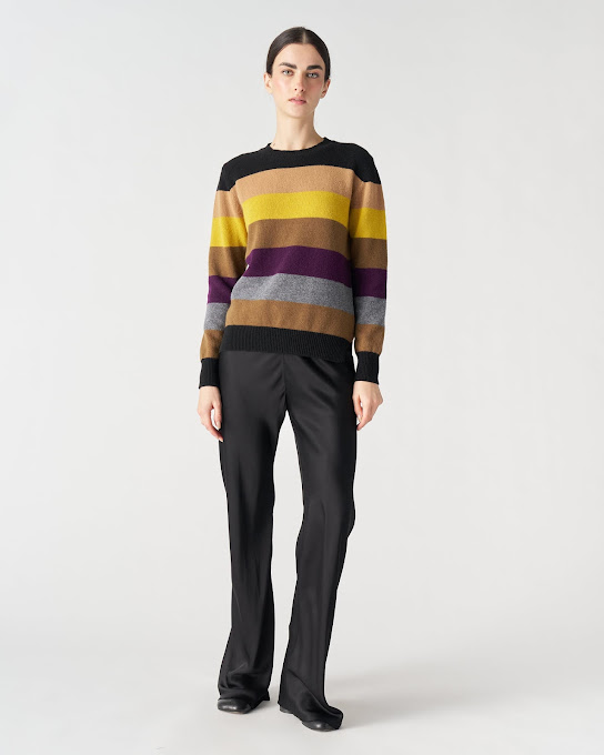 Suoli Girocollo In Maglia Riga Multicolor Negozi Online