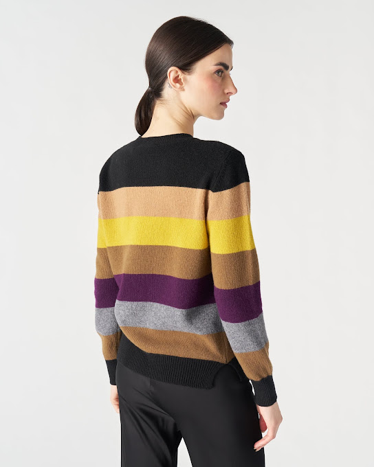 Suoli Girocollo In Maglia Riga Multicolor Negozi Online