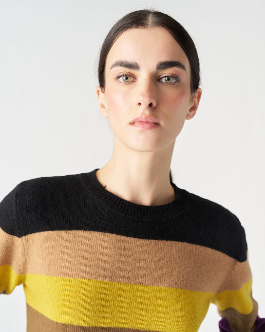 Suoli Girocollo In Maglia Riga Multicolor Negozi Online