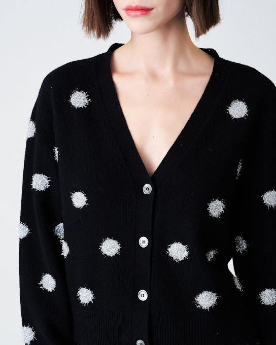 Suoli Giacca In Maglia Intarsio Pois Offerta