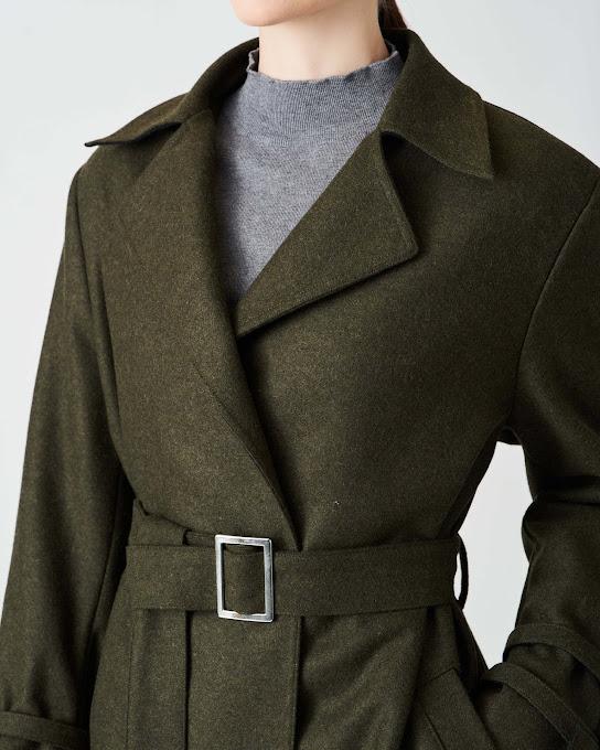 Suoli Cappotto Panno Con Cintura In Vendita